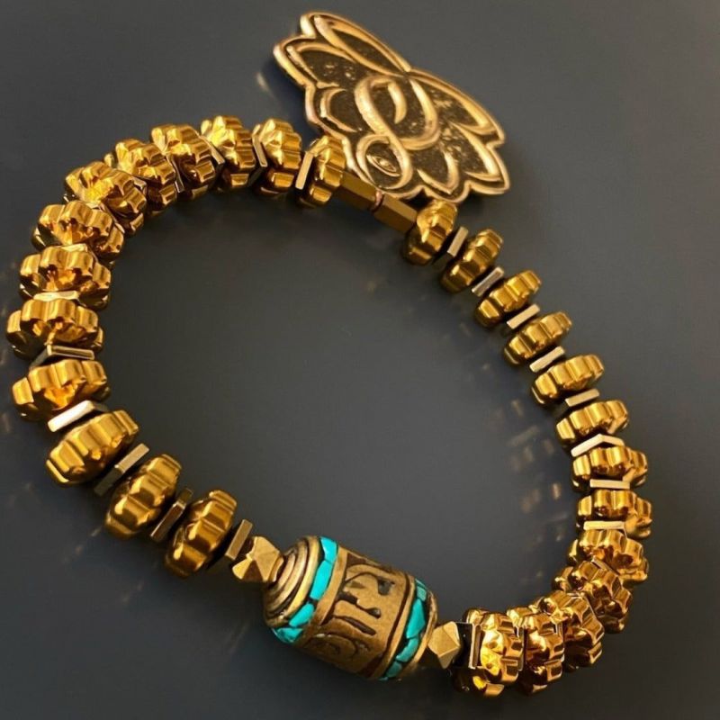 Passport to Egypt 18K Gold Plated Polished Flower of Life 7