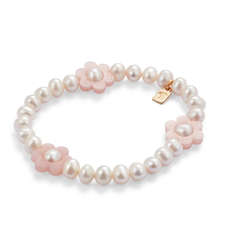 Flower Pearl Bracelet - Pink image