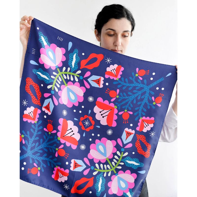 Flowers Medium Silk Scarf image