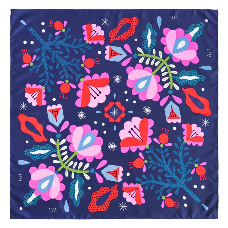 Flowers Extra Large Silk Scarf image