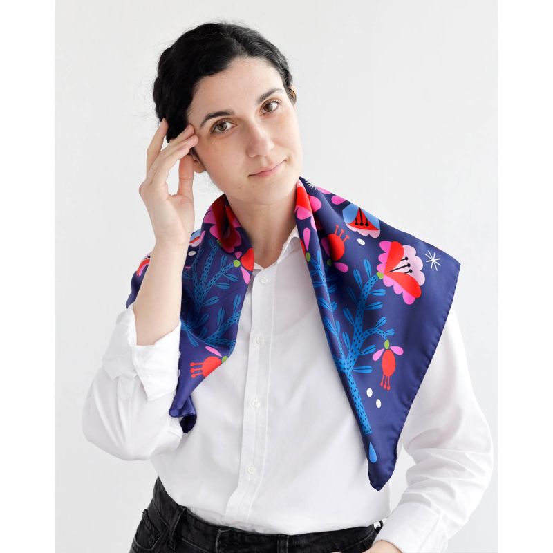 Flowers Medium Silk Scarf image