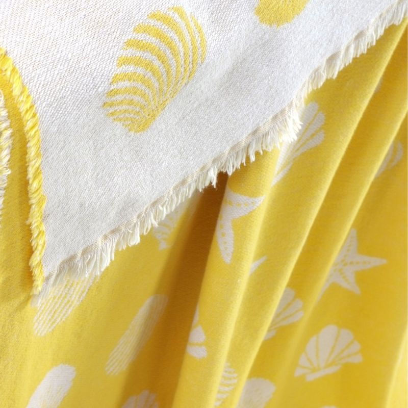 Yellow Seashells Pure Cotton Throw image