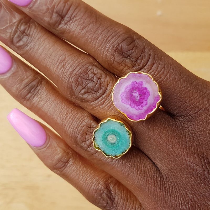 Turquoise Violet Semi-Precious Gold 'So Solar' Ring image