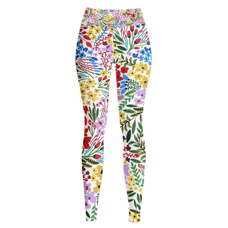 High Waist Yoga Leggings In Blooms image