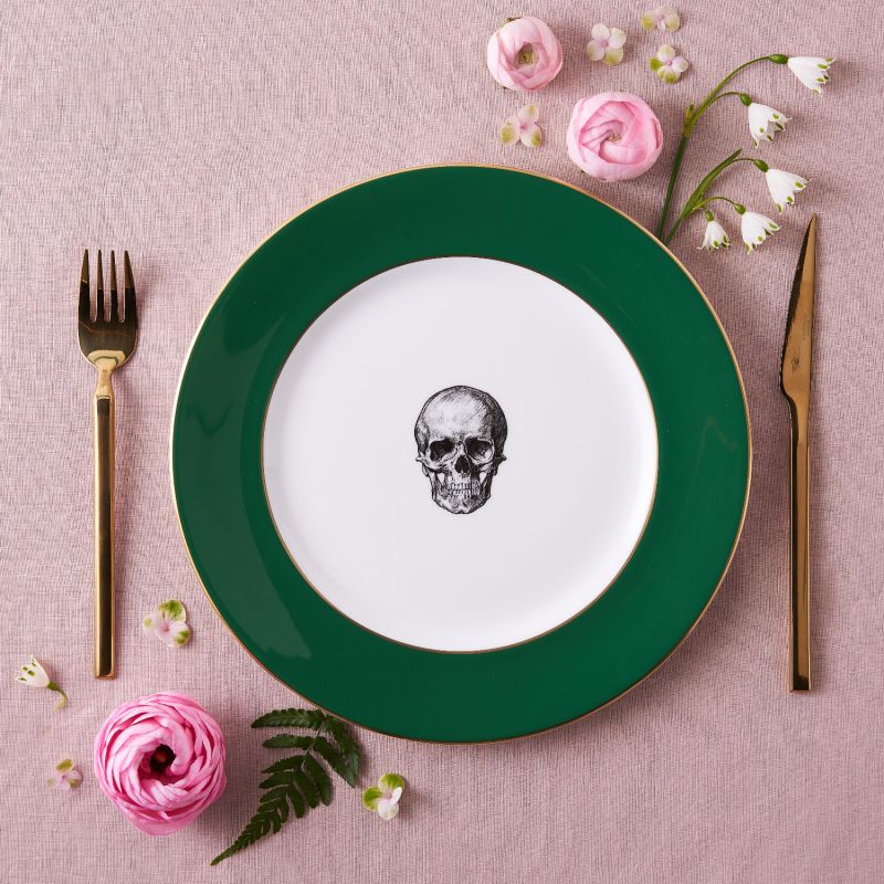Forest Green Skull Dinner Plate image
