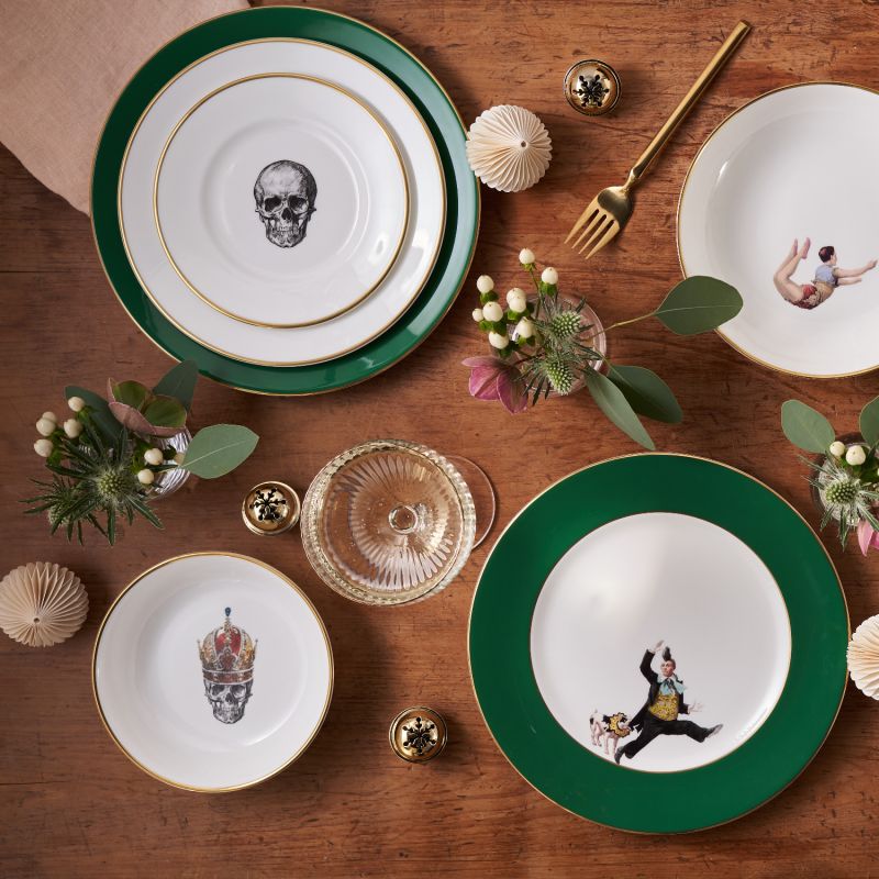 Forest Green Skull Dinner Plate image