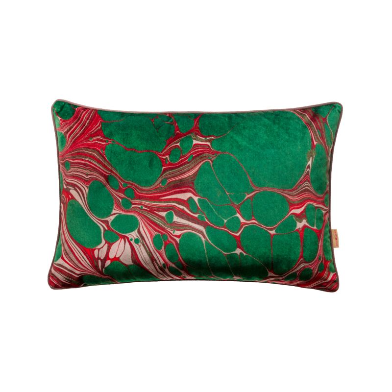 Forest Marbled Large Oblong Velvet Cushion image