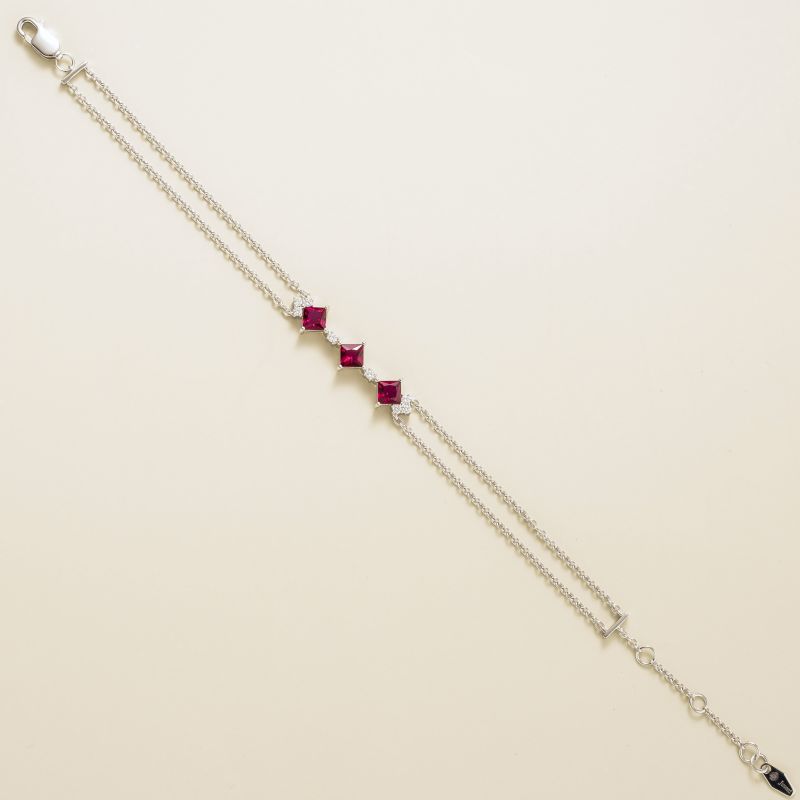 Forma White Gold Bracelet In Ruby & Diamond image