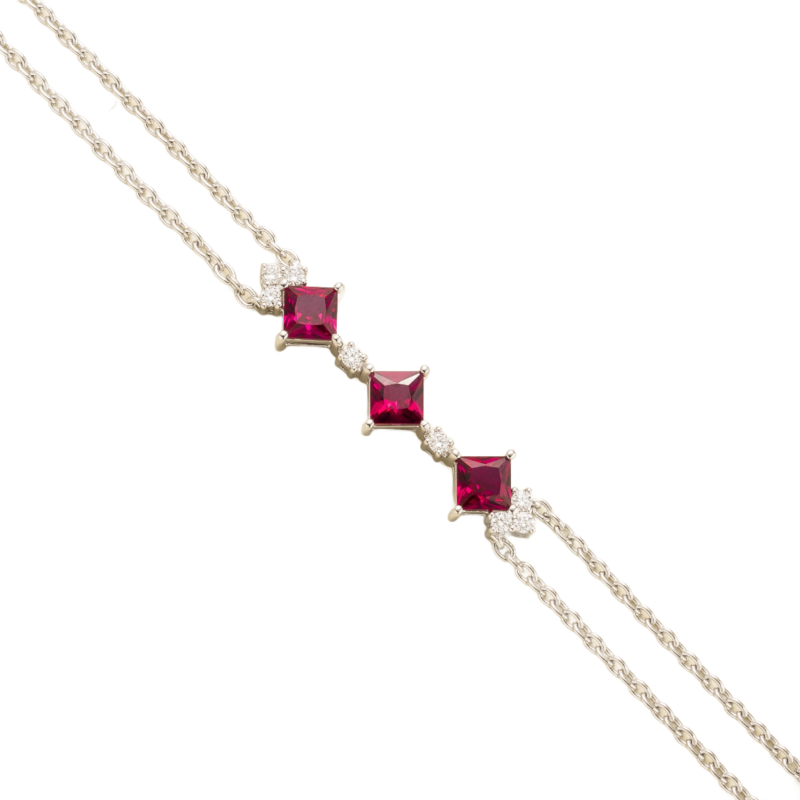 Forma White Gold Bracelet In Ruby & Diamond image