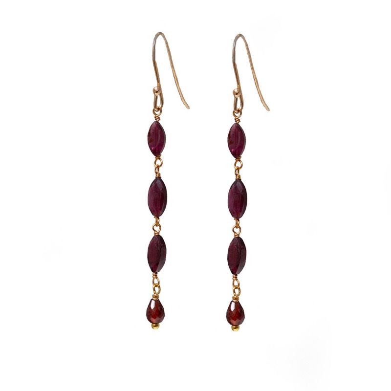 Four Stone Garnet Earrings image