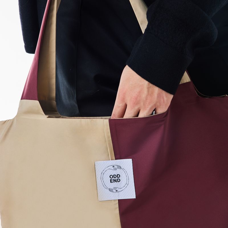 Four Tote Bag - Burgundy & Beige image