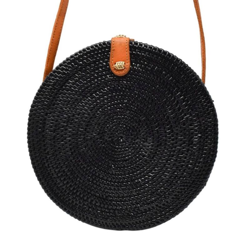 Iris Black Rattan Bag image