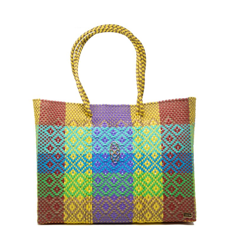 Yellow Patterned Travel Tote With Clutch image