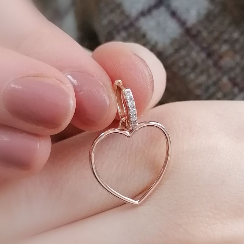 Sparkling Heart Hoop Earrings image