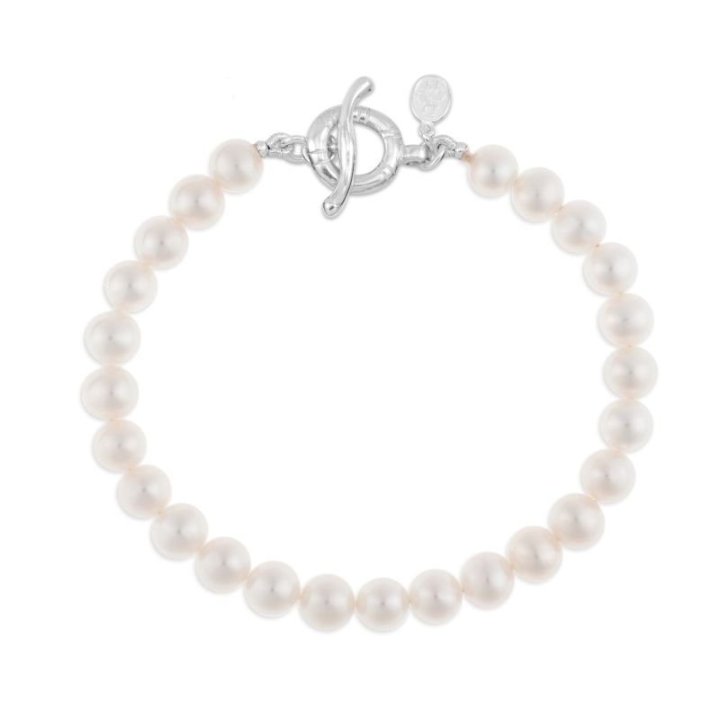 Men's White Pearl Bracelet image