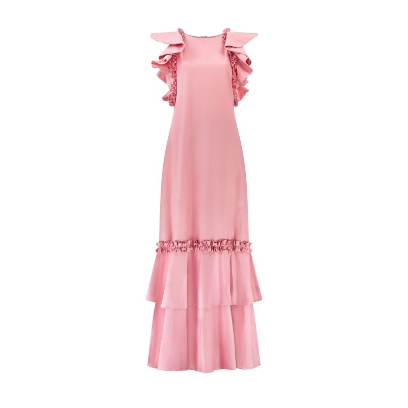 Fran Ruffle Maxi Dress - Pink image