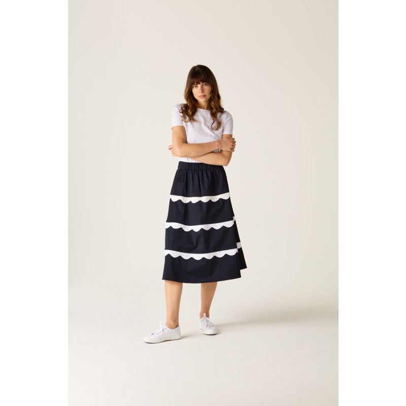 Francesca Scallop Skirt Navy image