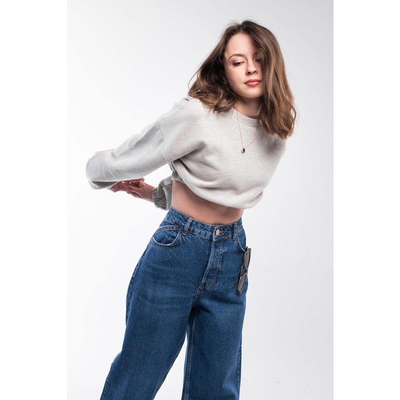 Fresh Crop Top Sweatshirt - Light Beige, Bee & Alpaca