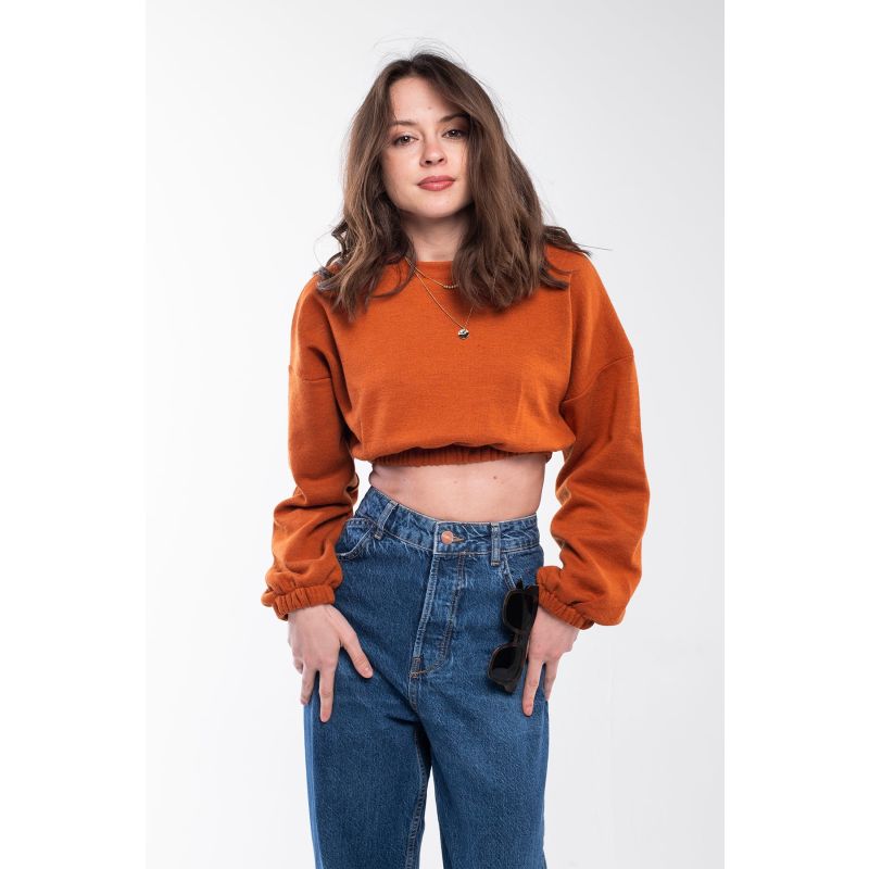 Cropped orange sweatshirt clearance