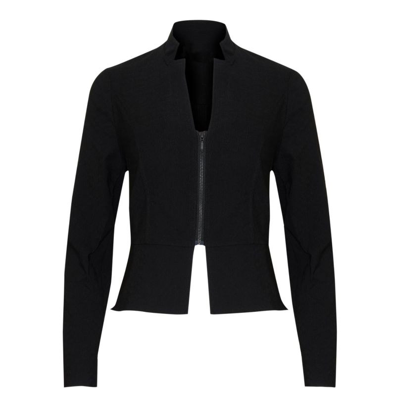 Zip front store peplum jacket