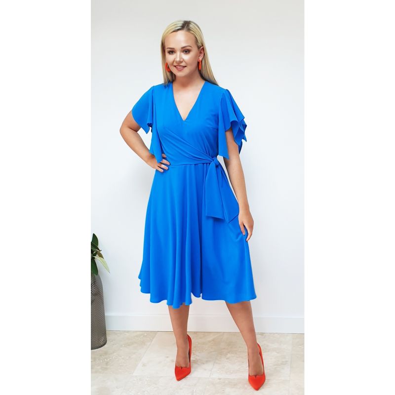 Leda Blue Dress In French Crepe image