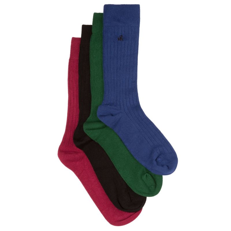 Black & Royal Blue Bamboo Sock Bundle - Four Pairs image