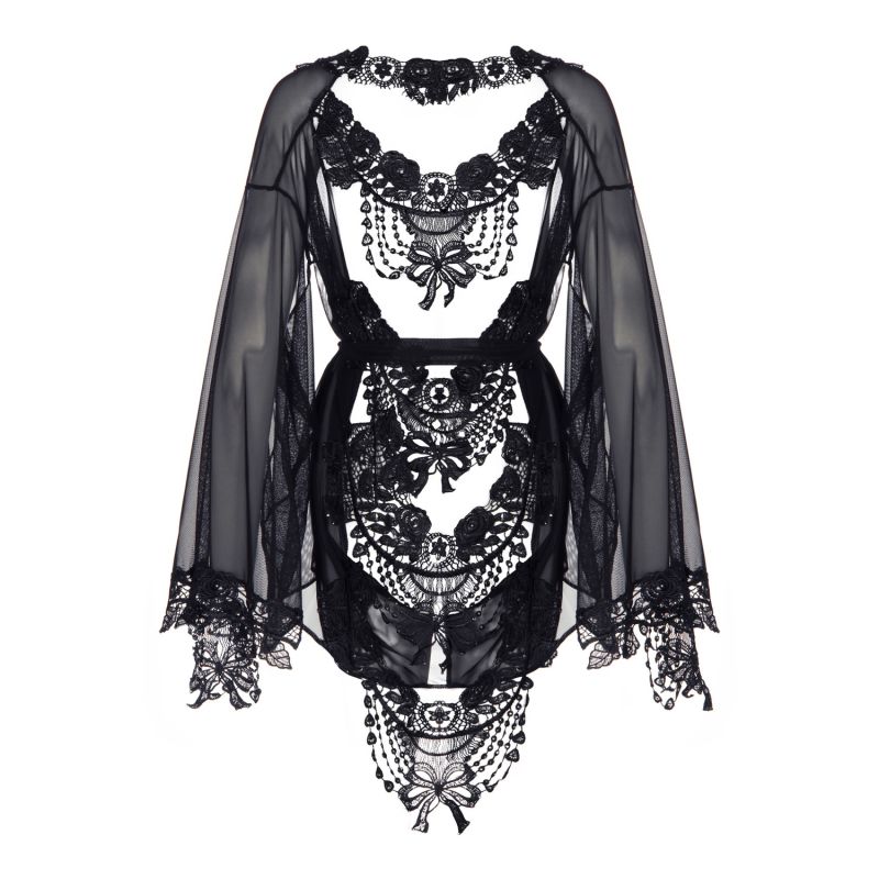 Limited Edition Sparkling  Crystal Black Bisoux Kimono image