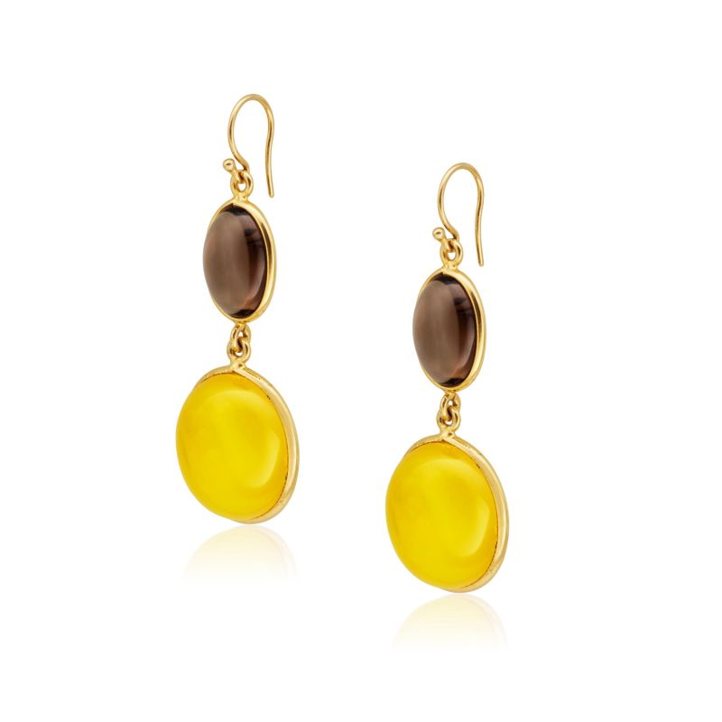 Mosaic Earrings - Yellow Agate image