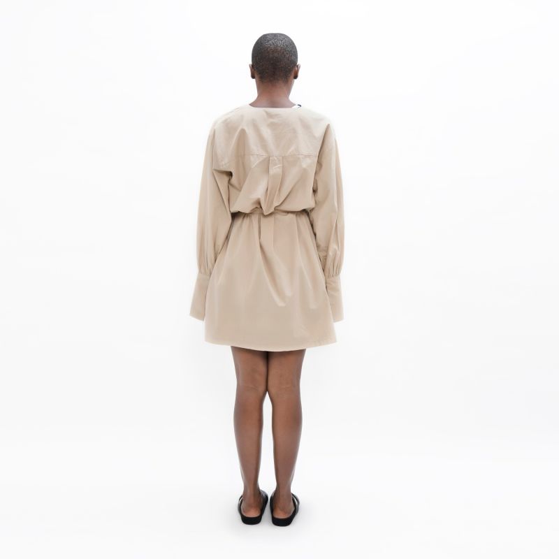 Cap Ferret Organic Cotton Poplin Kimono Dress In Sand image