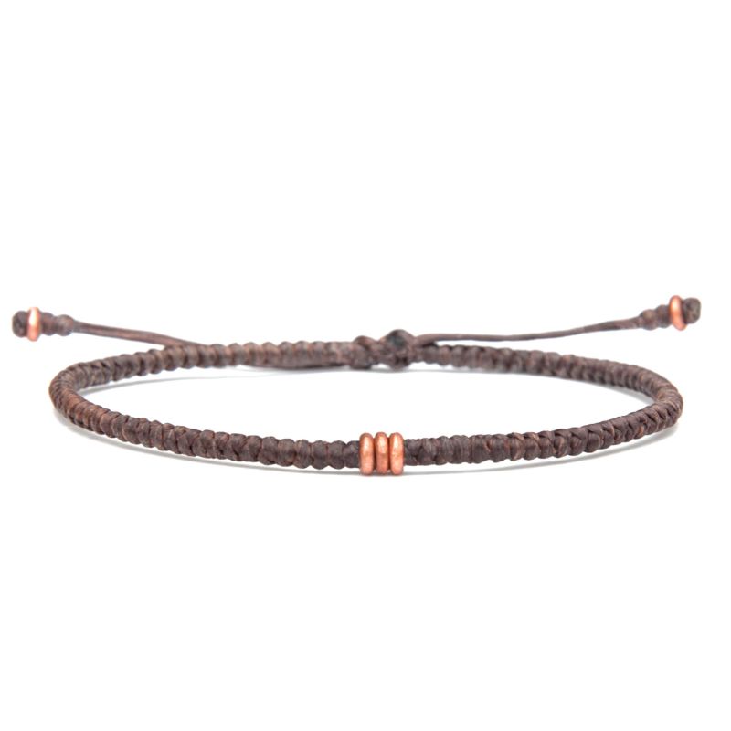 Pure Copper Rounded Men’S Brown Bracelet - Brown image