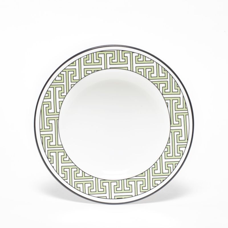 Maze Apple Green & White Tea Plate Outer Design image