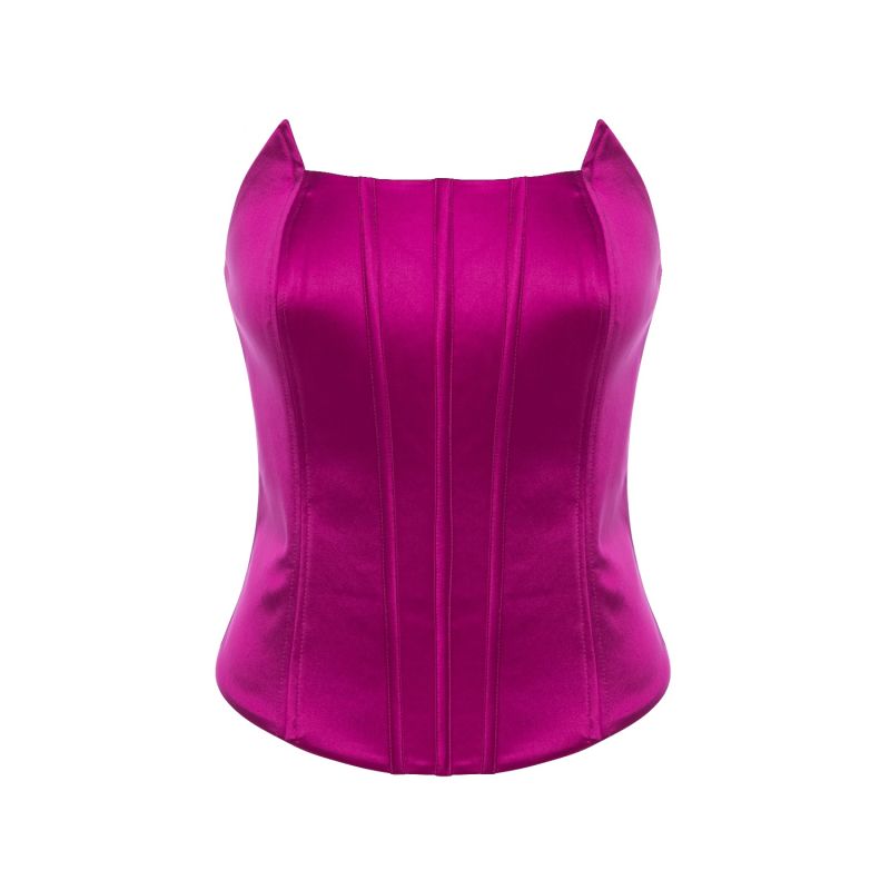 Fuchsia Structured Seam Detail Corset Kylie image