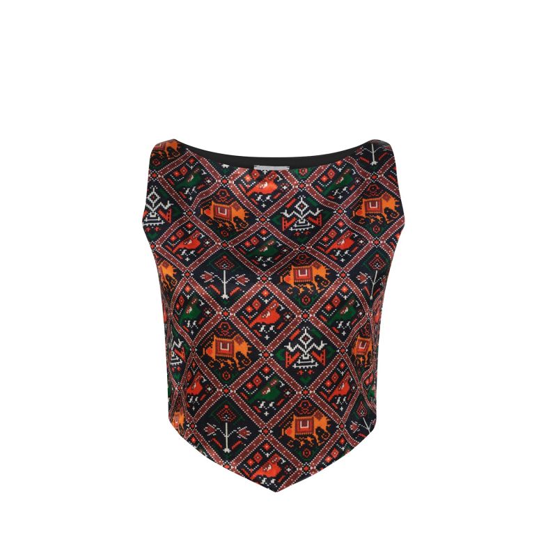 Fusion Gajji Silk Printed Sleeveless Top image