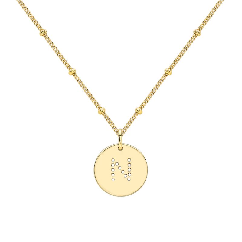 Gold Alphabet N Necklace image