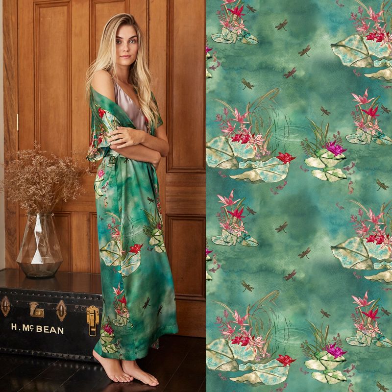 Jade Lily Silk Kimono image