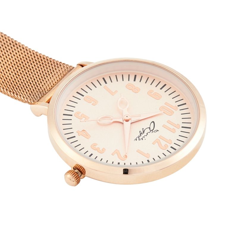 Annie Apple Mesh Rose Gold Nurse Fob Watch image