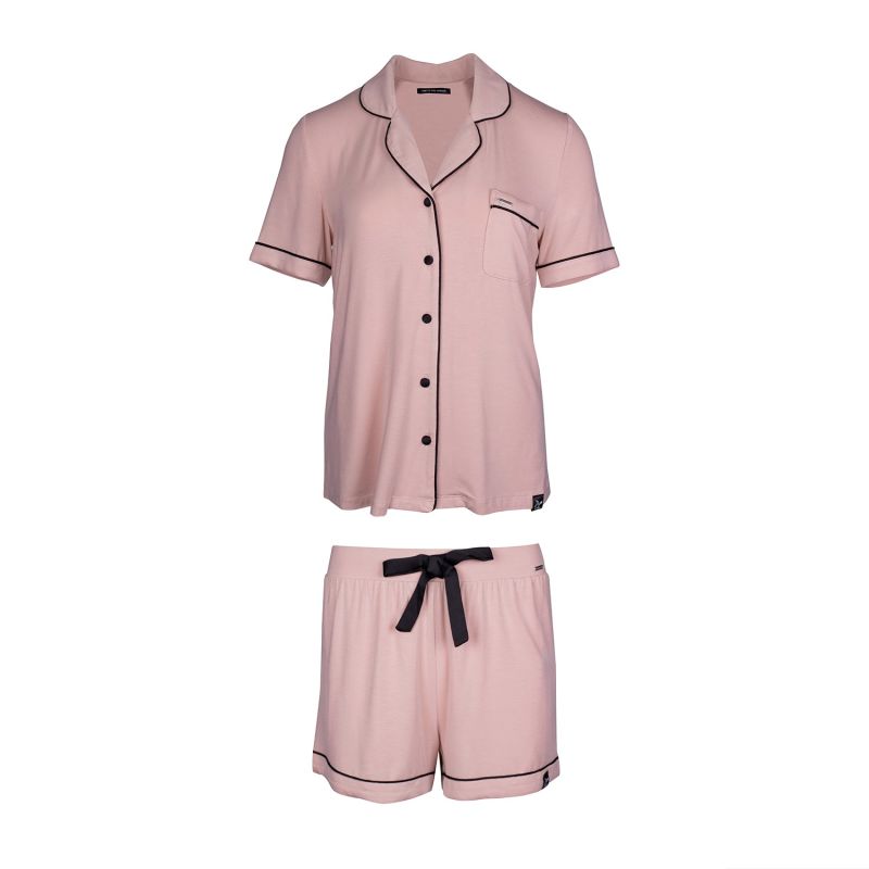 Bamboo Shirt Short Set In Pink image