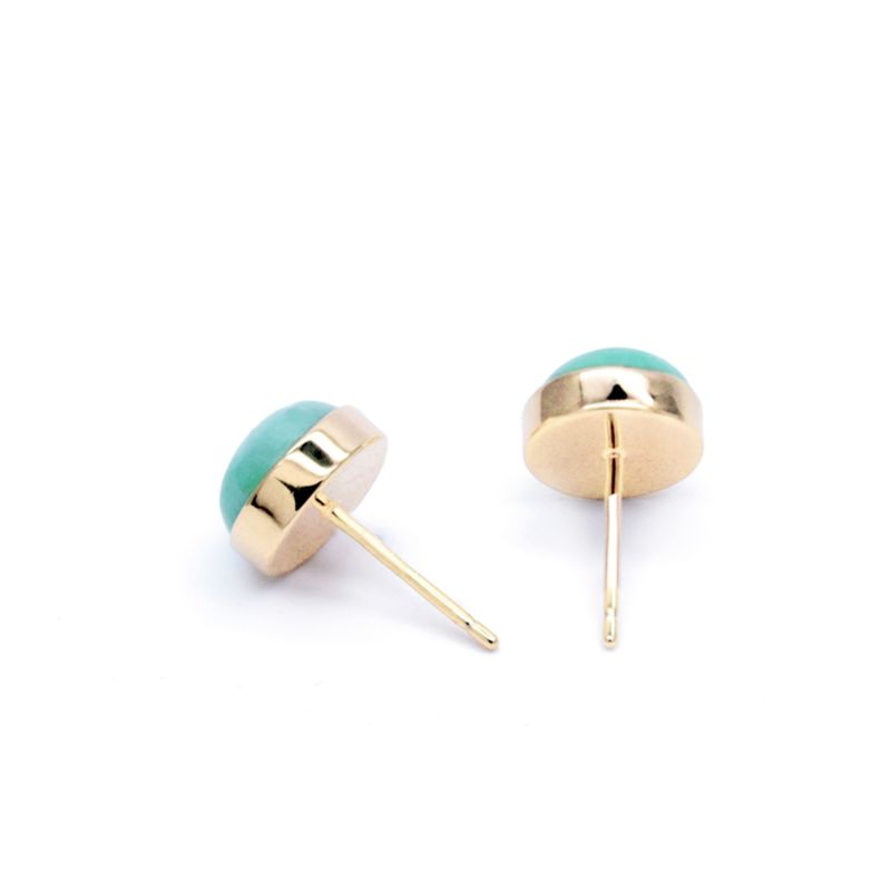 Eden Earring Studs In Apple Green Jade image