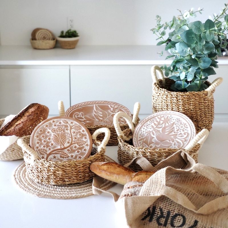 Handmade Bread Warmer & Wicker Basket - Lovebirds Oval Serving Accessories  by undefined