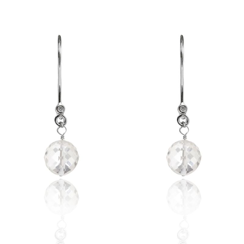 April Birthstone Earrings In Clear Quartz image