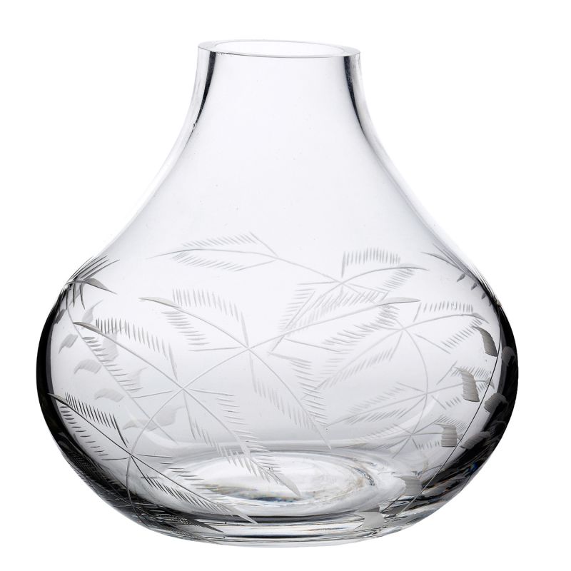 A Hand-Engraved Crystal Vase With Ferns Design image