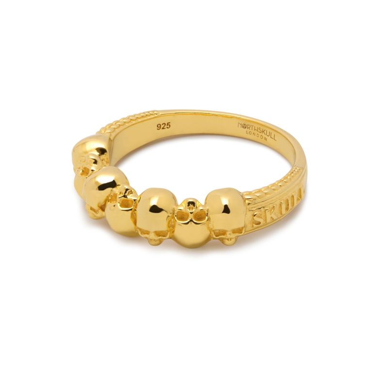 Septem Skull Band Ring In Gold image