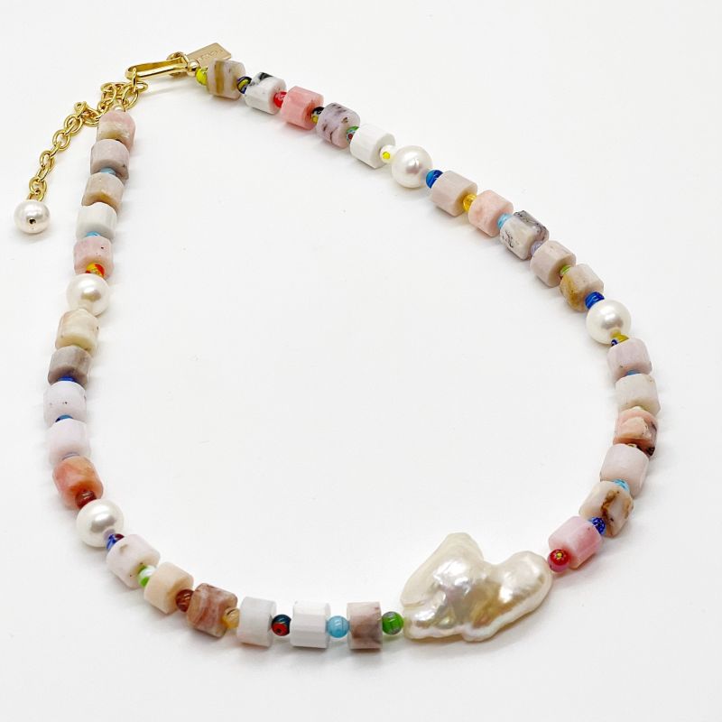 Millefiori Pink Opal & Necklace image