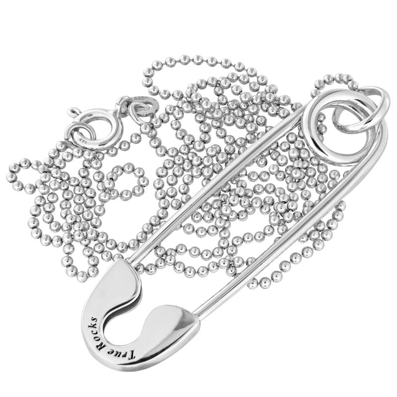 Sterling Silver Large Safety Pin Pendant image