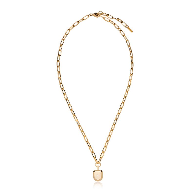 Mykonos Combi Dual Layered Chain Necklace With Swarovski Stone image