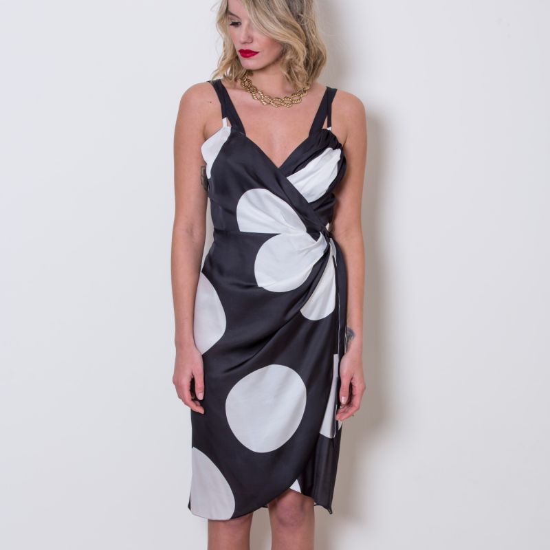 Lea Wrap Dress In Black & White image