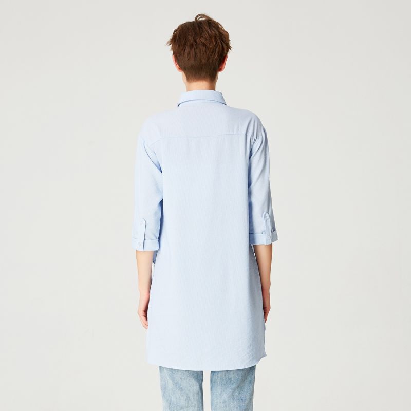 Long Shirt With Knotted Panels In Front image