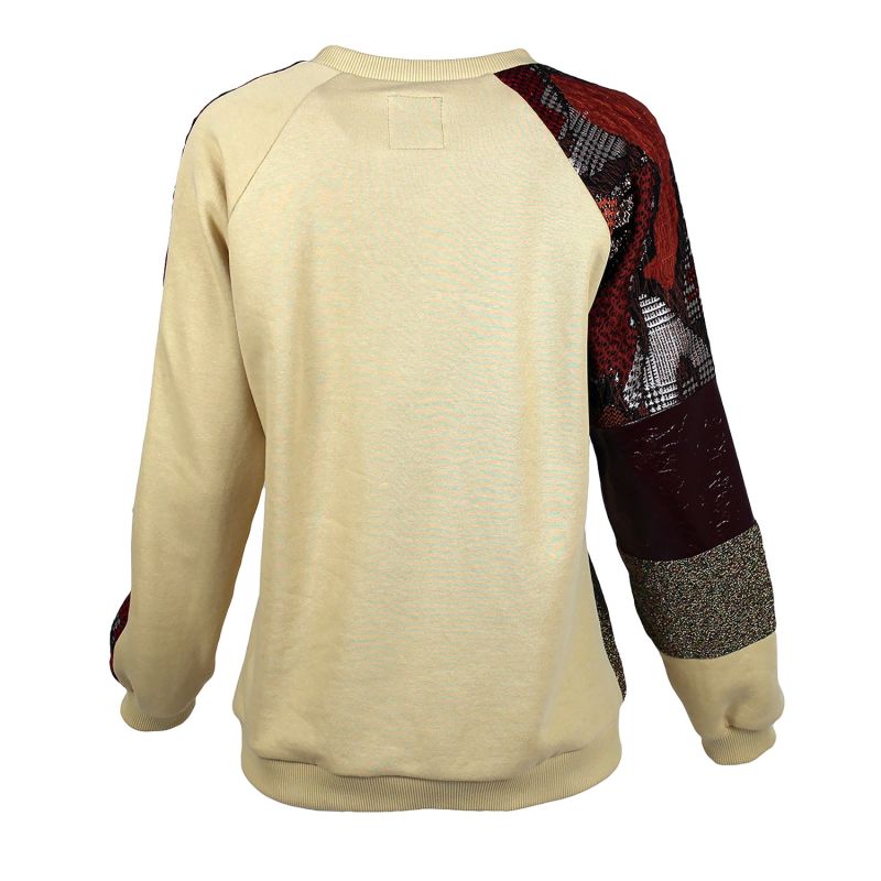 Cream Raglan Sweatshirt With Fabric Patches image