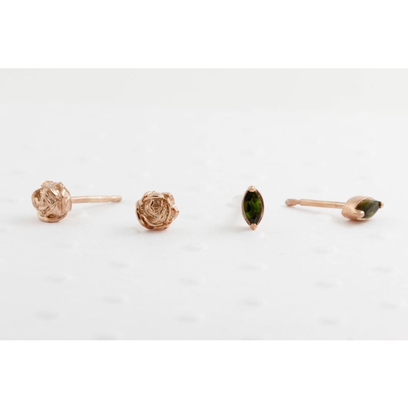 Tiny Rose Stud Earrings Rose Gold image