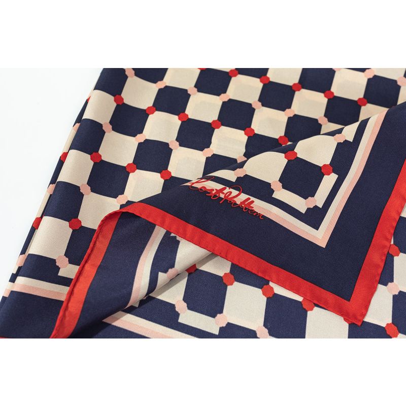 "Checkerboard" Silk  Bandana - Red White & Blue image